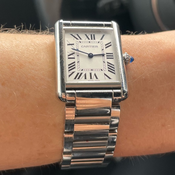 Cartier Tank Silver Watch with White Dial - Picture 2 of 10